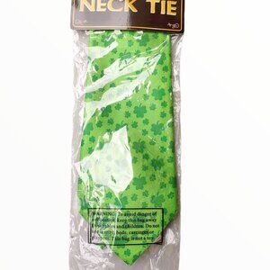 St Patricks Day Elastic Shamrock Necktie